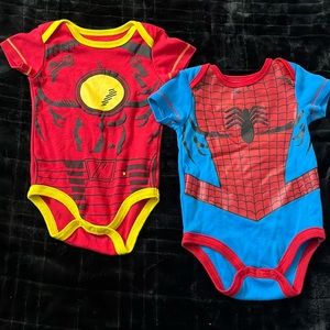 0-3 months marvel superhero onesies